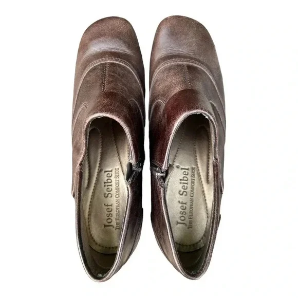 JOSEF SEIBEL Leather Ankle Bootie Women’s Size US 6 - 6.5 Brown vintage slip ons - Picture 7 of 12